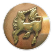 銅及び真鍮のユニコーンの円形浮彫りの陶磁器のノブ セラミックノブ (正面)