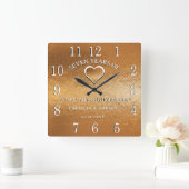 銅周年記念7年結婚記念ギフト スクエア壁時計 (ホーム)