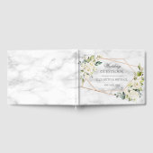 銅大理石ジオメトリホワイトフローラ結婚ズ ゲストブック (全面)