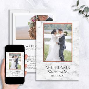 銅大理石写真結婚発表披露宴 招待状