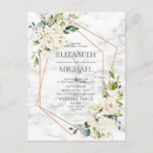 銅大理石幾何学模様フローラ結婚はがき 案内ポストカード (正面)