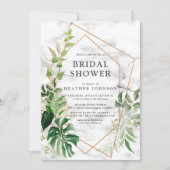 銅大理石幾何学熱帯金ゴールドシャワー 招待状 (正面)