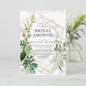 銅大理石幾何学熱帯金ゴールドシャワー 招待状 (スタンド正面)