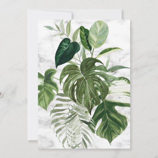 銅大理石幾何学熱帯金ゴールドシャワー 招待状 (裏面)