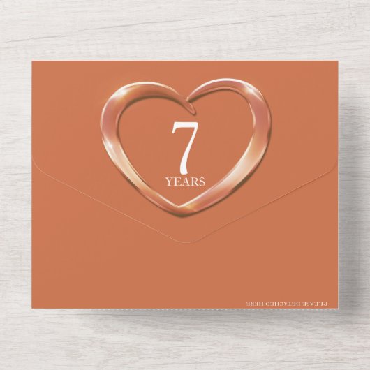 銅婚式7周年パーティーイベント オールインワン招待状 (裏面)