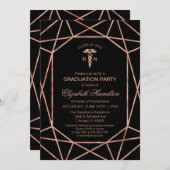 銅宝石医療看護学校卒業パーティー 招待状 (正面/裏面)