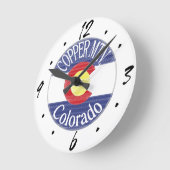 銅山コロラド州旗の壁時計 ラウンド壁時計 (傾斜)