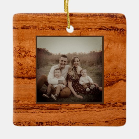 銅峡谷花崗岩、琥珀の金ゴールドセドナ山脈 セラミックオーナメント (正面)