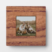 銅峡谷花崗岩、琥珀の金ゴールドセドナ山脈 フォトプラーク (正面)