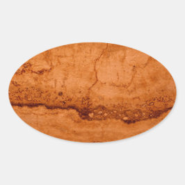 銅峡谷花崗岩、琥珀の金ゴールドセドナ山脈 楕円形シール