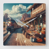 銅峡谷表現 スクエア壁時計 (正面)