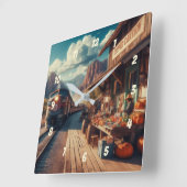 銅峡谷表現 スクエア壁時計 (傾斜)