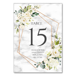 銅幾何大理石ホワイトフローラ結婚ズ テーブルナンバー