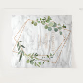 銅幾何大理石ユーカリエレガントな結婚式 タペストリー (正面(横))