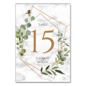 銅幾何大理石ユーカリエレガントな結婚式 テーブルナンバー (裏面)