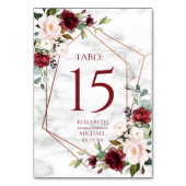 銅幾何学大理石エレガントな結婚式 テーブルナンバー (正面)