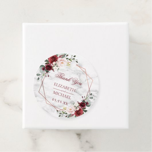 銅幾何学大理石エレガントな結婚式 フェイバータグ (インサイチュ)