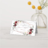 銅幾何学大理石エレガントな結婚式 プレイスカード (正面)