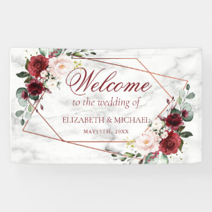 銅幾何学大理石エレガントな結婚式 横断幕