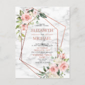 銅幾何学大理石ピンクフローラはがき 案内ポストカード (正面)