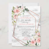 銅幾何学大理石ピンクフローラシャワーバイメール 招待状 (正面)