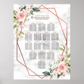 銅幾何学大理石ピンクフローラシーティングポスター ポスター (正面)