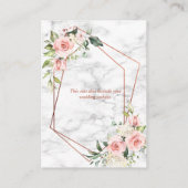 銅幾何学大理石ピンク結婚フローラ詳細 エンクロージャーカード (裏面)