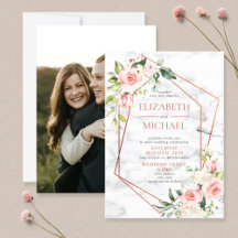 銅幾何学大理石ピンク結婚フローラ