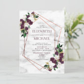 銅幾何学大理石ブルゴーニュMarsala写真 招待状 (スタンド正面)