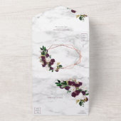 銅幾何学大理石プラムブルゴーニュフローラ オールインワン招待状 (外側)