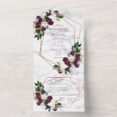 銅幾何学大理石プラムブルゴーニュフローラ オールインワン招待状 (内側)