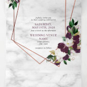 銅幾何学大理石プラムブルゴーニュフローラ 三つ折り招待状 (内部中)