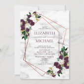 銅幾何学大理石プラムブルゴーニュフローラ 招待状 (正面)