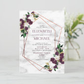 銅幾何学大理石プラムブルゴーニュフローラ 招待状 (スタンド正面)