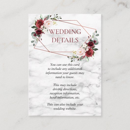 銅幾何学大理石結婚の詳細 エンクロージャーカード (正面)