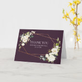 銅幾何学梅白フローラ結婚写真 カード (黄色い花)