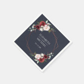 銅幾何学模様ブルゴーニュ結婚ー・ブルー スタンダードカクテルナプキン (角)