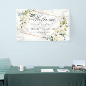 銅幾何学白色フローラ大理石結婚の 横断幕 (トレードショー)