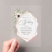 銅幾何学的エレガンス素朴アクリル結婚ズ アクリル招待状 (インサイチュ (ポータブル))