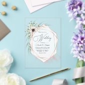 銅幾何学的エレガンス素朴アクリル結婚ズ アクリル招待状 (インサイチュ (ウェディング))