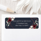 銅幾何学的ブルガンディーブルー差出人住所 ラベル (インサイチュ)