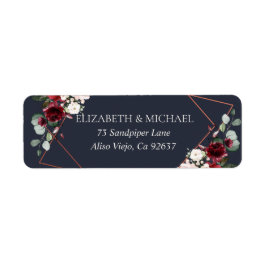 銅幾何学的ブルガンディーブルー差出人住所 ラベル