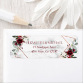 銅幾何学的ブルガンディーマーブル差出人住所 ラベル (インサイチュ)