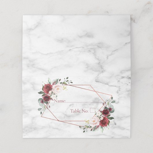 銅幾何学的ブルゴーニュ大理石 プレイスカード (外部開封)