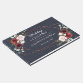 銅幾何学的ブルゴーニュ海軍エレガントな結婚式 ゲストブック (コーナー)