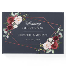 銅幾何学的ブルゴーニュ海軍エレガントな結婚式