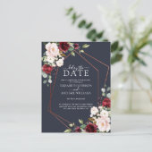 銅幾何学的ブルゴーニュ・ブルー日付遅延 案内ポストカード (スタンド正面)