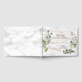 銅幾何学的ユーカリ大理石エレガントな結婚式 ゲストブック (全面)