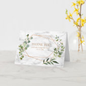 銅幾何学的ユーカリ大理石写真結婚ズ カード (黄色い花)