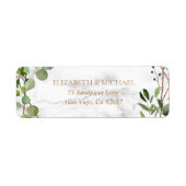 銅幾何学的ユーカリ大理石差出人住所 ラベル (正面)